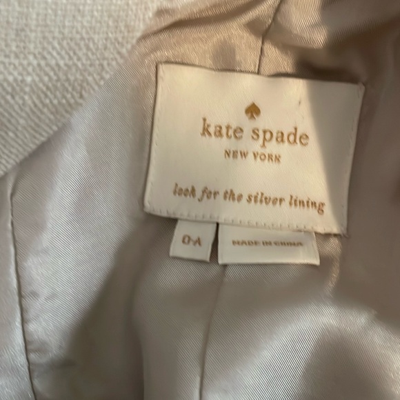 Kate Spade Domino Size 0 Shift Dress Cream Linen elegant embellished neckline - Picture 9 of 11